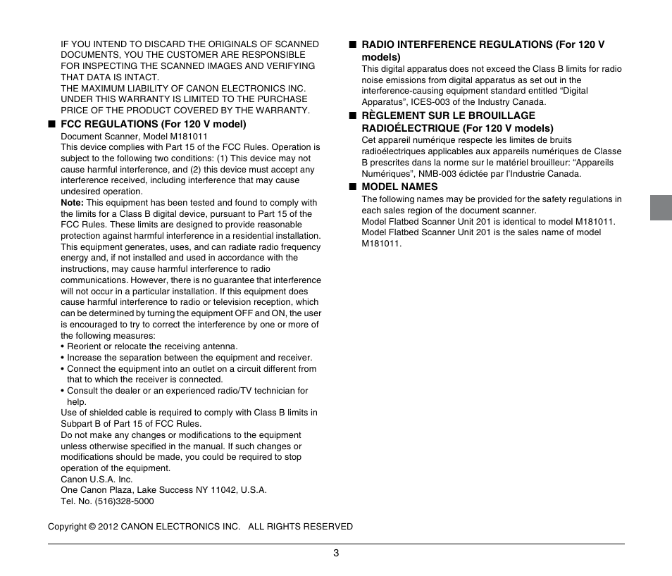 Canon Image Formula Flat Bed Scanner 201 User Manual | Page 3 / 29