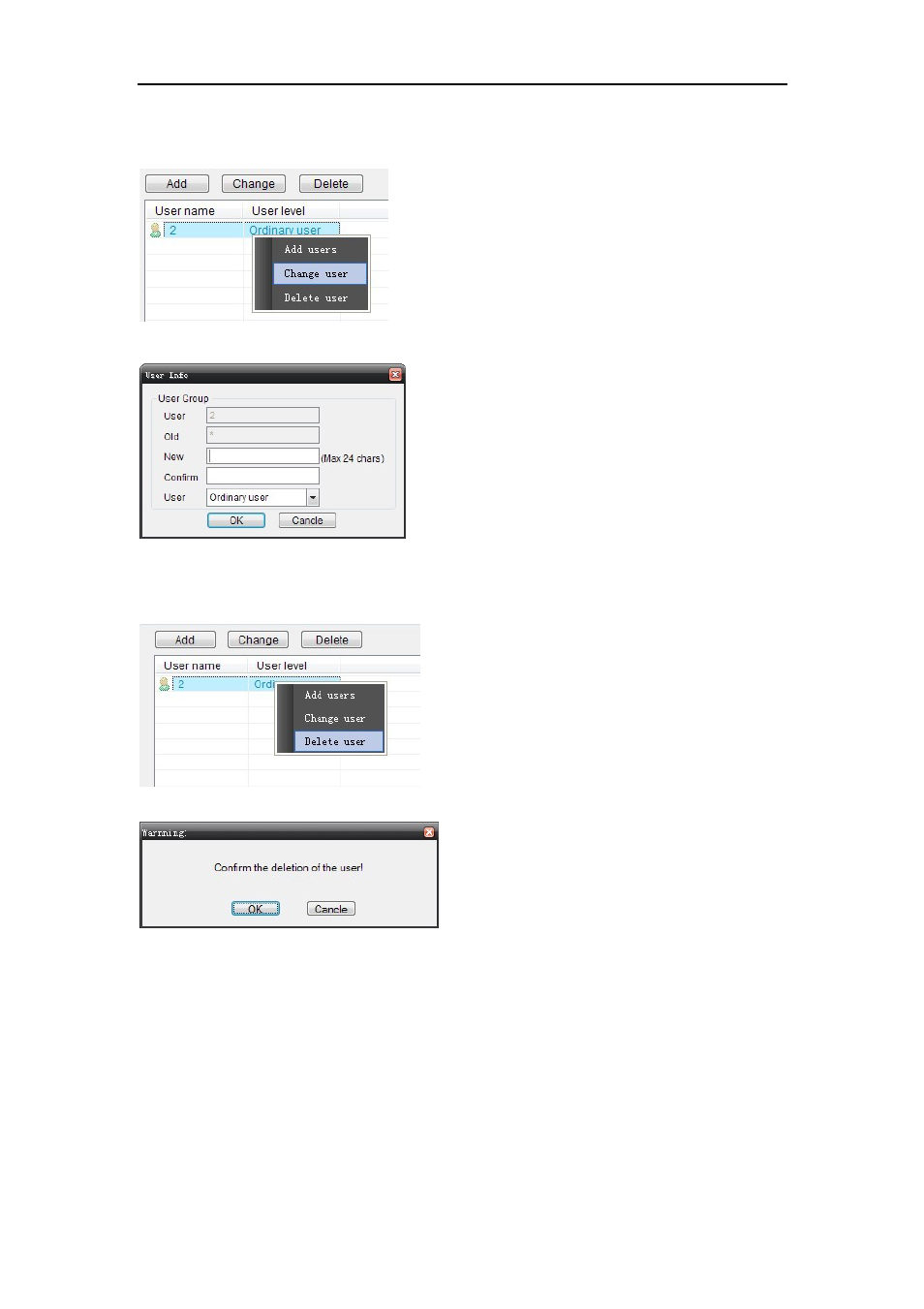 2 change, 3 delete | Bolide Dvr Client User Manual | Page 15 / 45