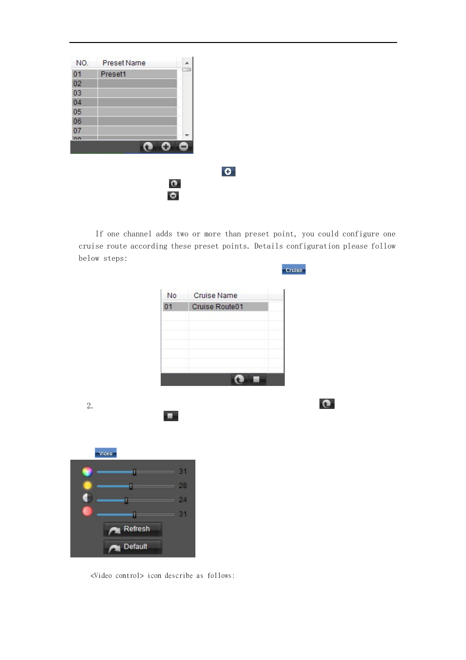 2 cruise, 2 video control | Bolide Dvr Client User Manual | Page 23 / 45