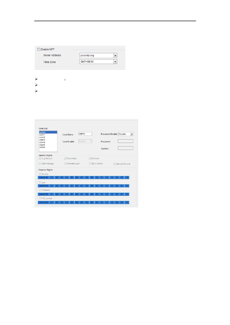 2 ntp configuration, 2 users | Bolide Dvr Client User Manual | Page 39 / 45