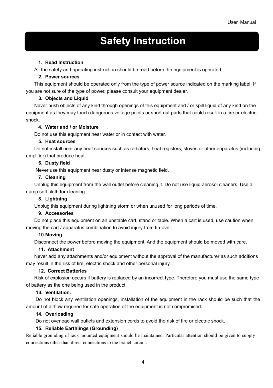 Safety instruction | Bolide SVR9000D User Manual | Page 5 / 58