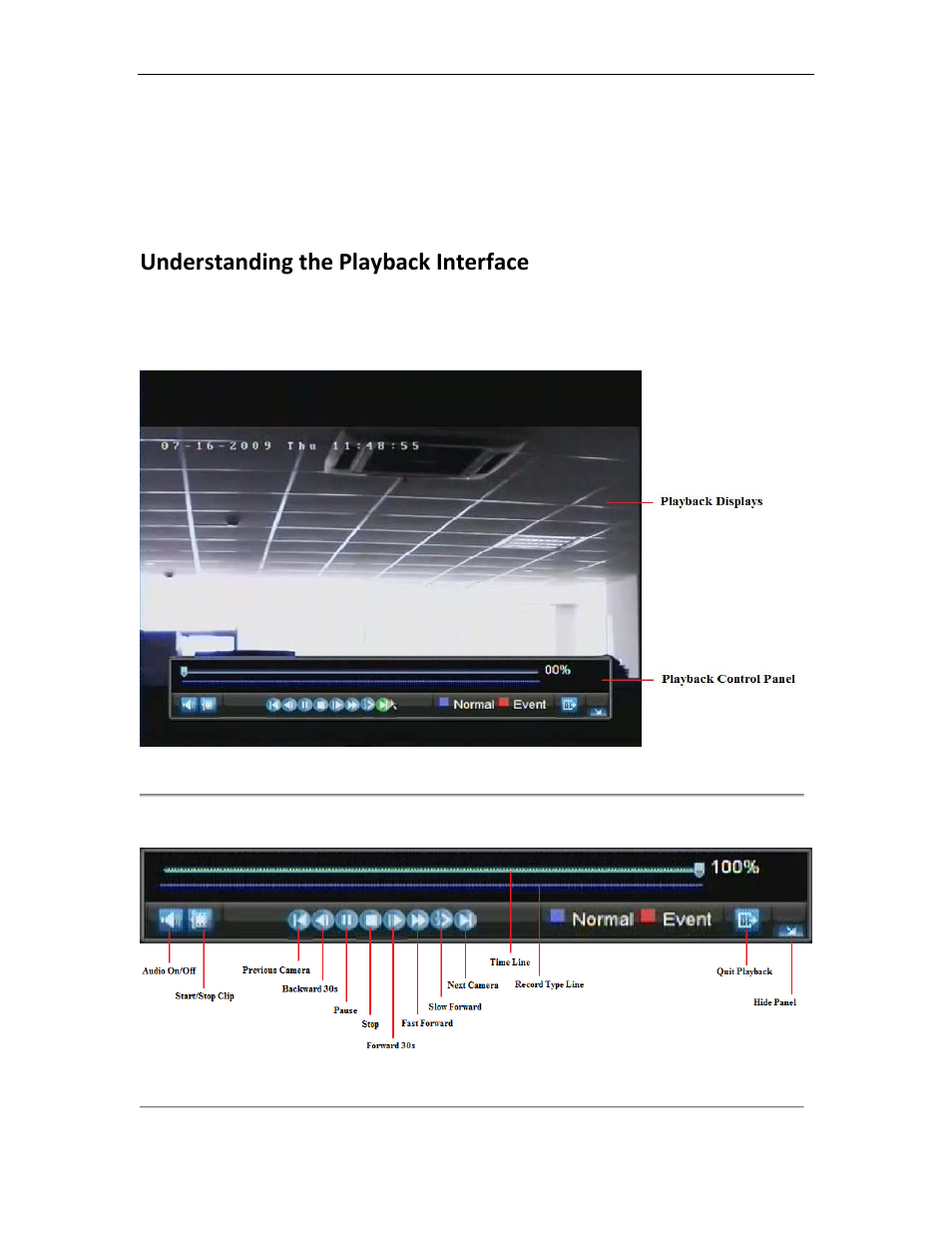 Playing back a recording, Understanding the playback interface | Bolide SVR8000s User Manual | Page 38 / 97