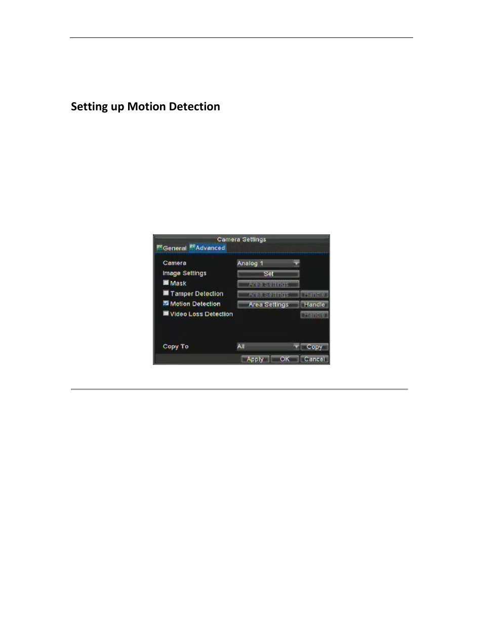 Configuring alarms, Setting up motion detection | Bolide SVR8000s User Manual | Page 49 / 97