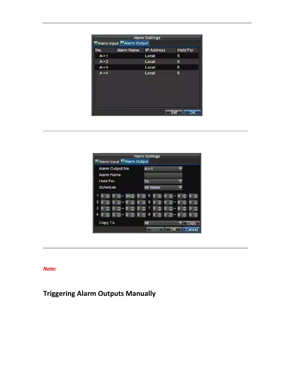 Triggering alarm outputs manually | Bolide SVR8000s User Manual | Page 53 / 97