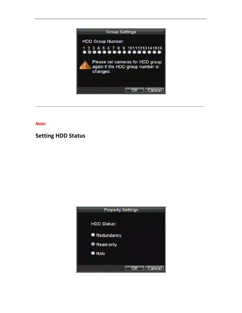 Setting hdd status, Setting hdd to read-only | Bolide SVR8000s User Manual | Page 79 / 97