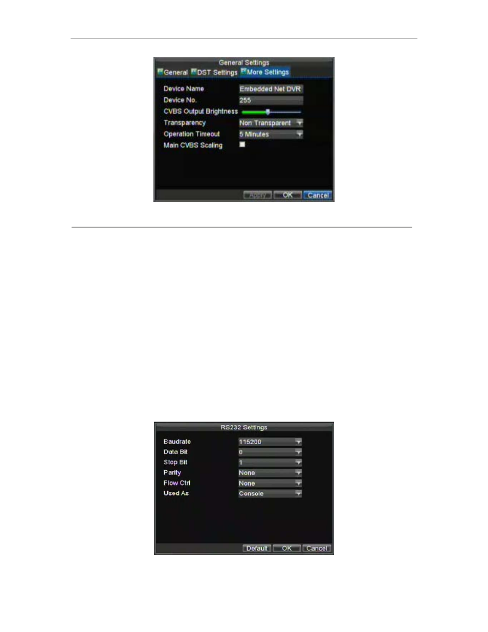 Configuring rs-232 port settings | Bolide SVR8000s User Manual | Page 85 / 97