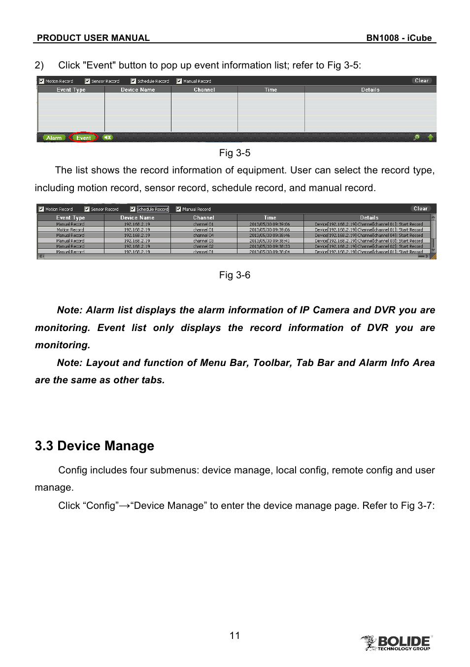 3 device manage | Bolide BN1008 - iCube User Manual | Page 15 / 66