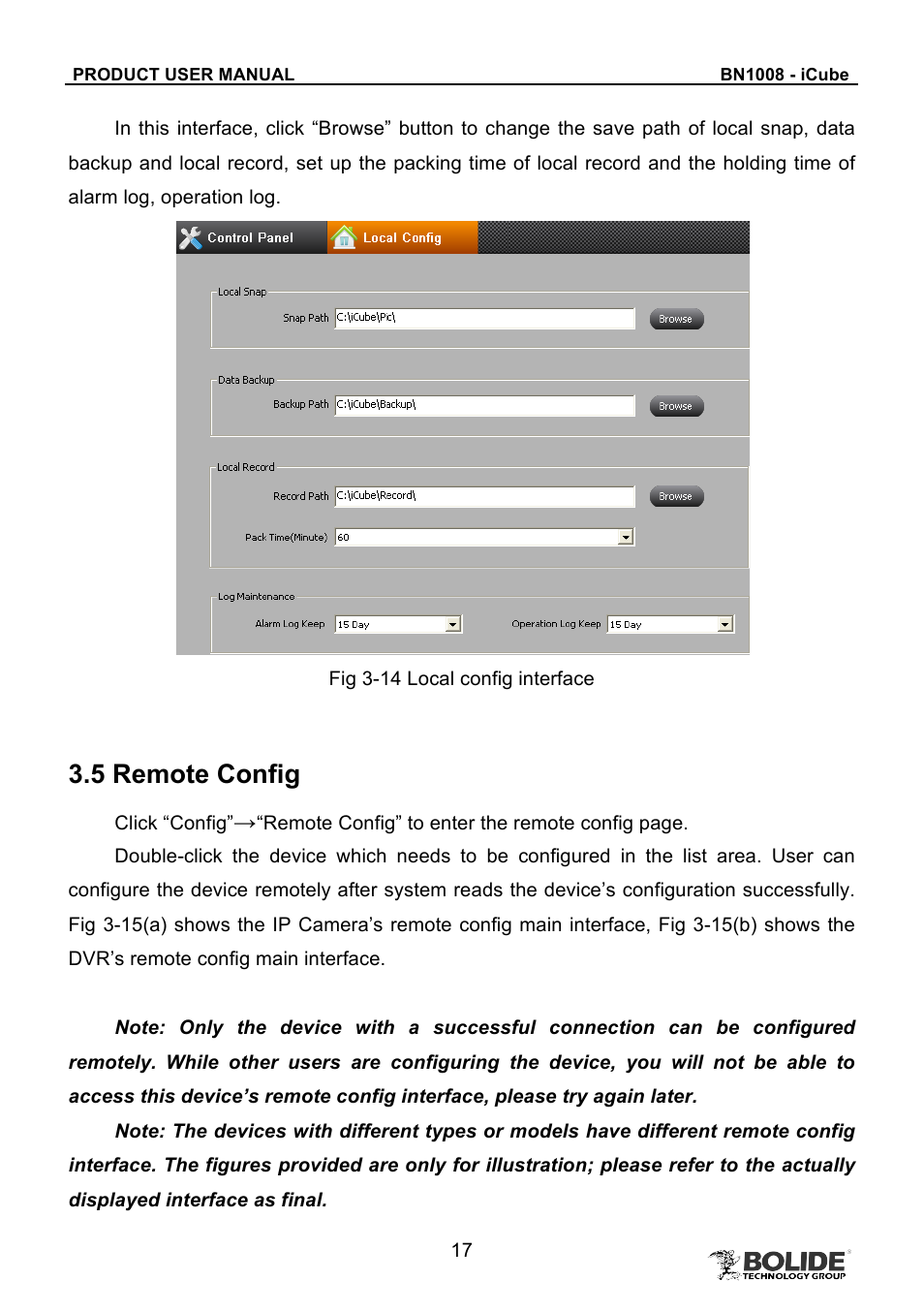 5 remote config | Bolide BN1008 - iCube User Manual | Page 21 / 66