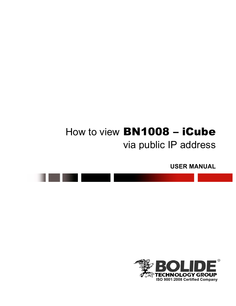 Bolide BN1008 – iCube via public IP address User Manual | 6 pages