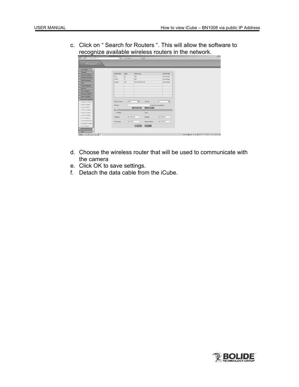 Bolide BN1008 – iCube via public IP address User Manual | Page 6 / 6