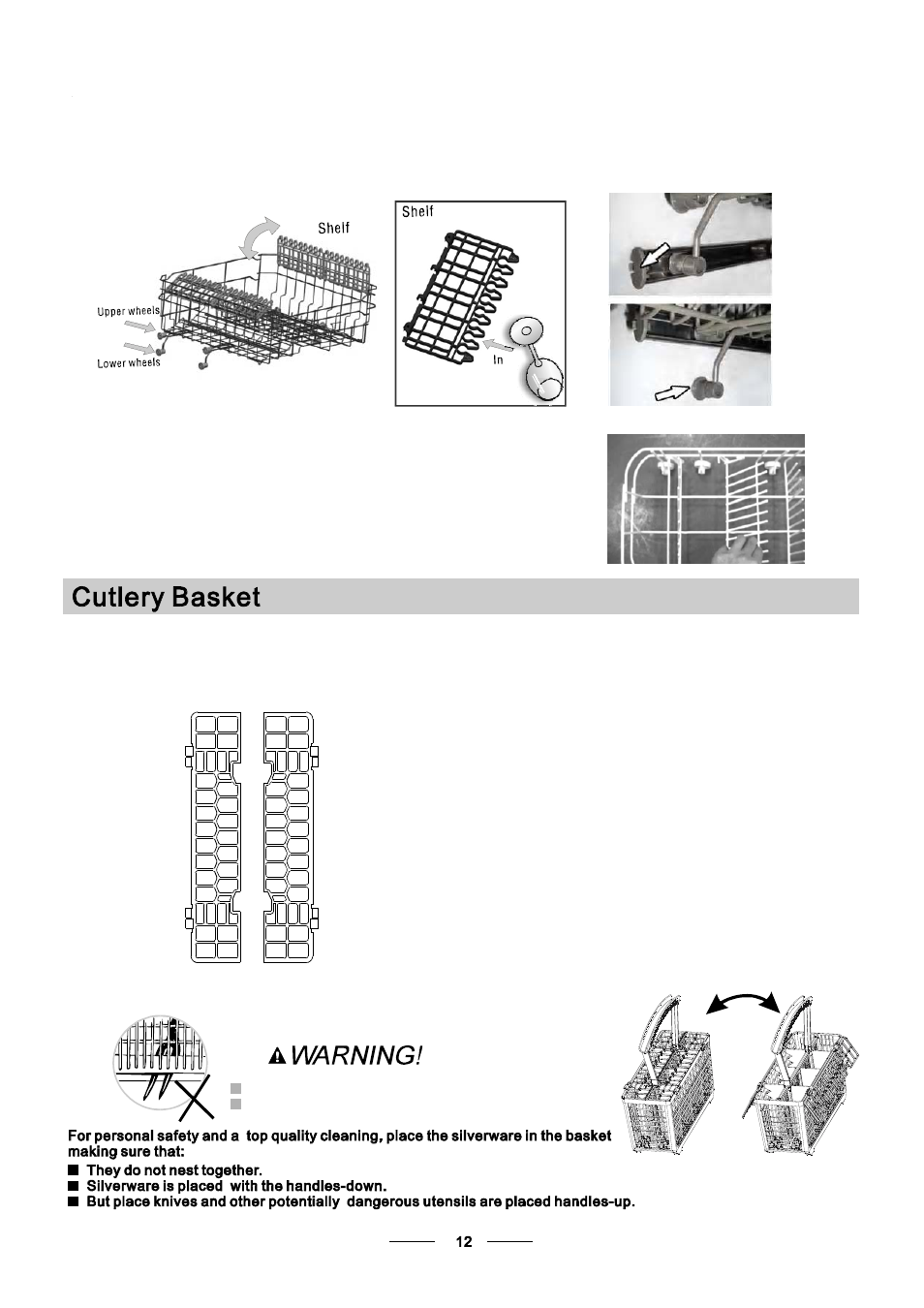 Folding spikes of lower basket, Adjusting the upper basket | Bompani BOLT945/E User Manual | Page 15 / 30