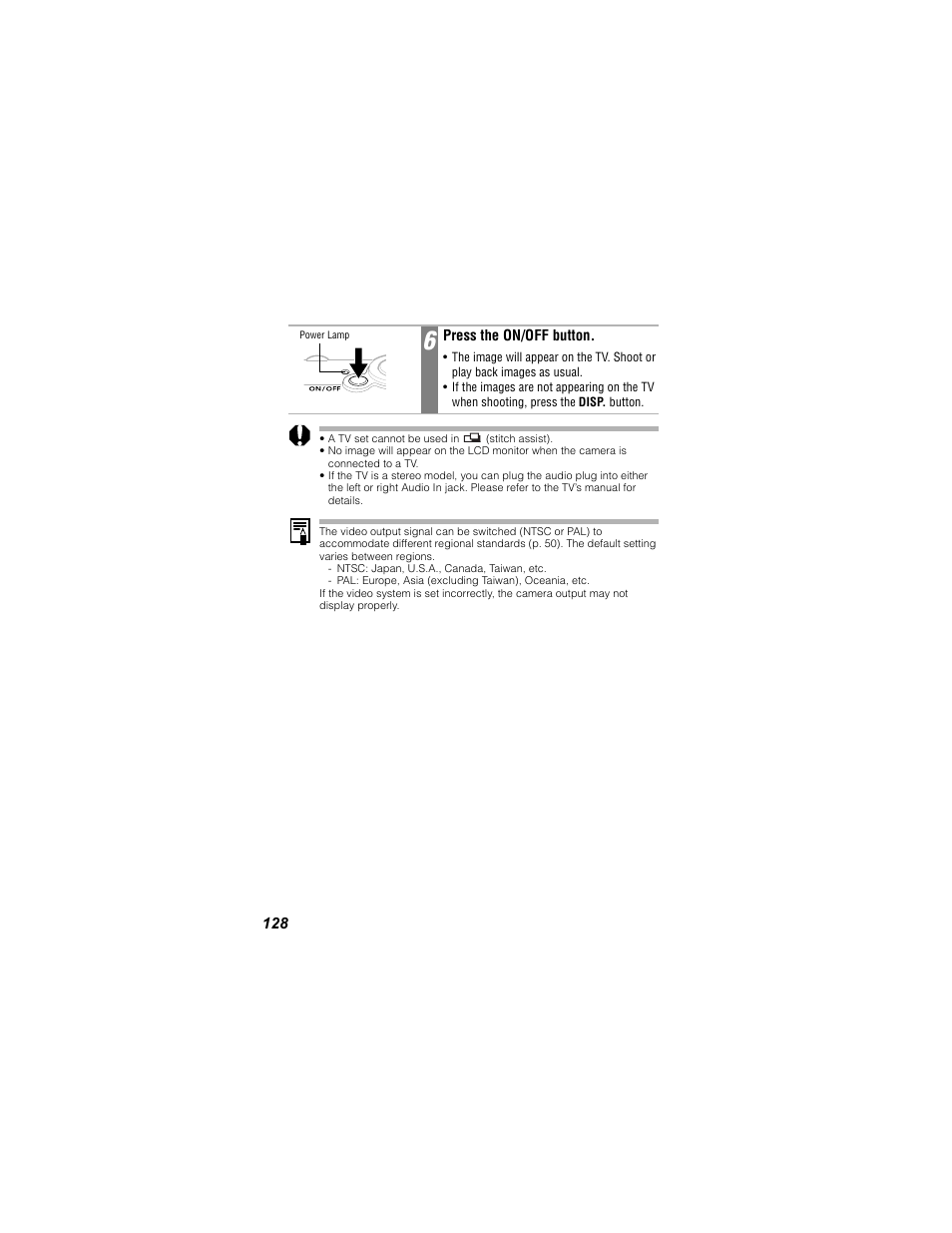 A tv set cannot be used in (stitch assist) | Canon 430 User Manual | Page 130 / 164