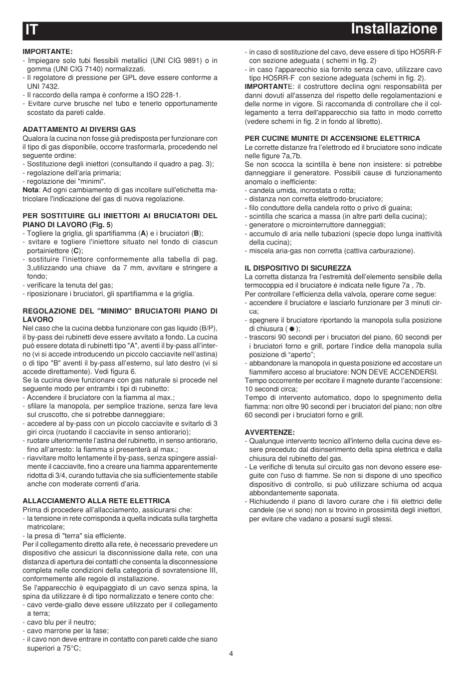 Installazione it | Bompani BO683SC/N User Manual | Page 4 / 28
