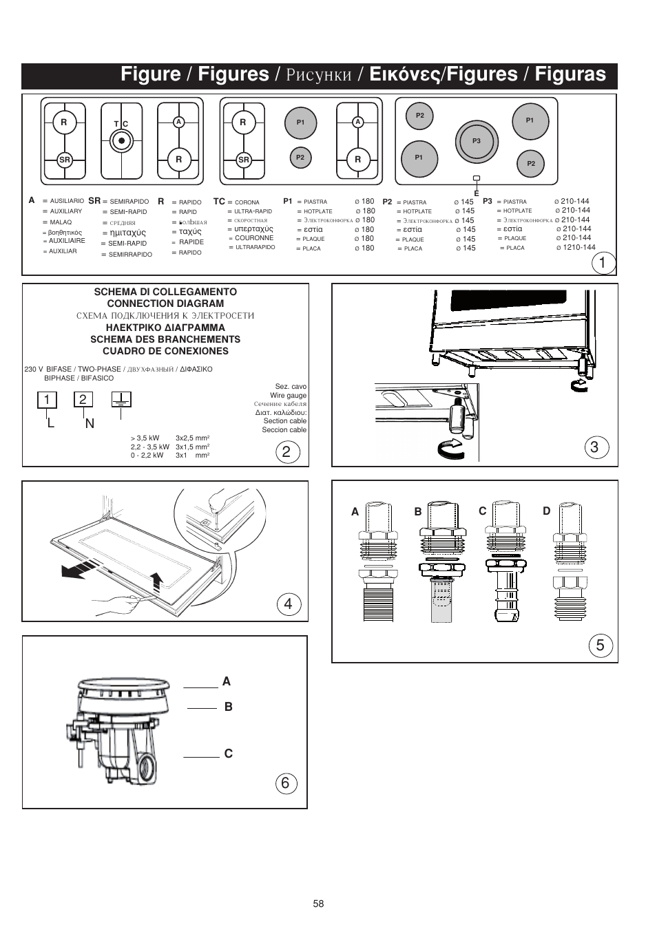 12 l n, Ab c, Cd a b | Bompani BO683YD/N User Manual | Page 58 / 60