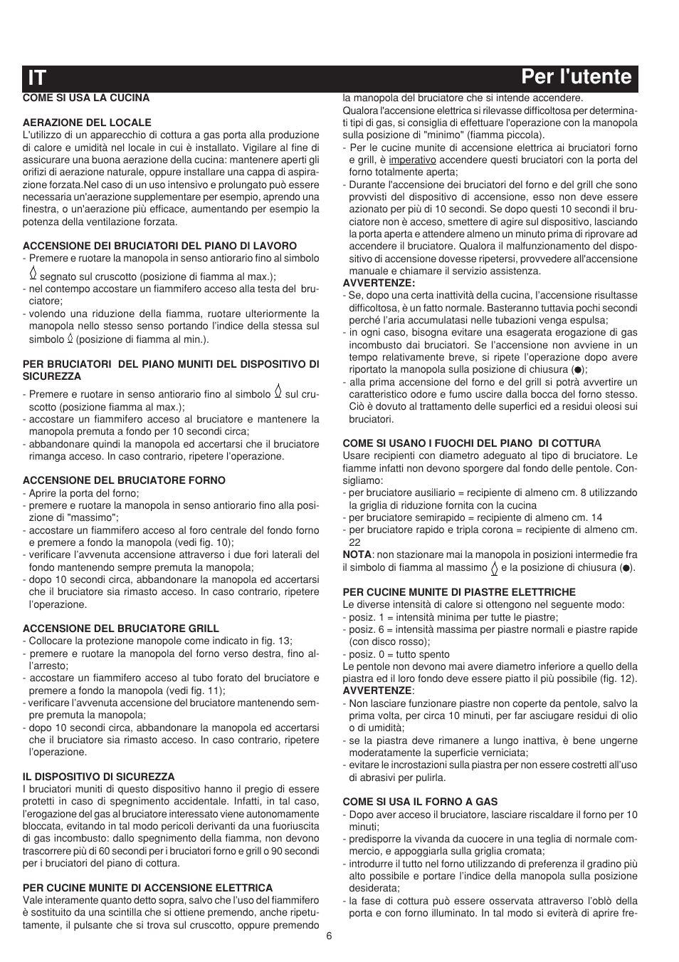 It per l'utente | Bompani BO683YD/N User Manual | Page 6 / 60