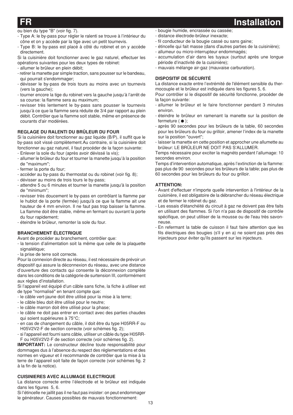 Installation fr | Bompani BO743WI/N User Manual | Page 13 / 60