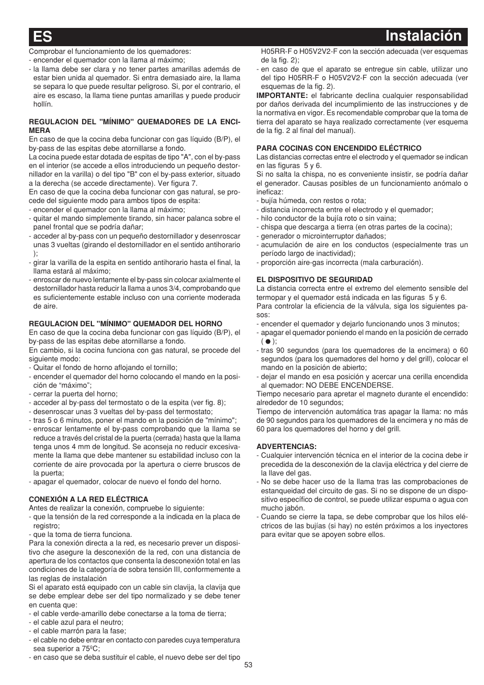 Instalación es | Bompani BO743WI/N User Manual | Page 53 / 60