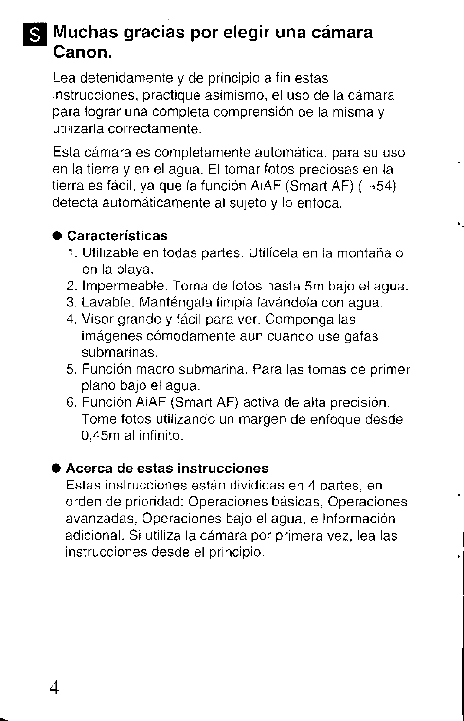 I muchas gracias por elegir una cámara canon | Canon AS-1 User Manual | Page 3 / 62