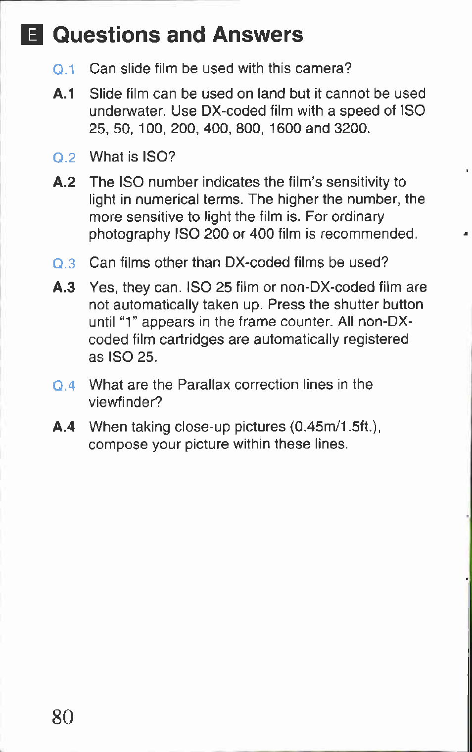 Questions and answers | Canon AS-1 User Manual | Page 58 / 62