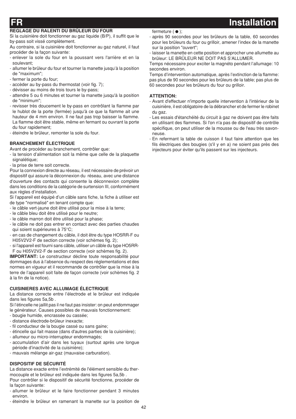 Fr installation | Bompani BO643JT/N User Manual | Page 42 / 64