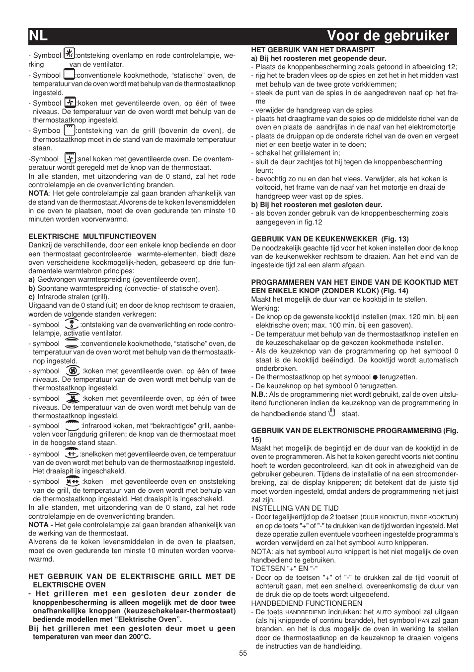 Nl voor de gebruiker | Bompani BO643JT/N User Manual | Page 55 / 64