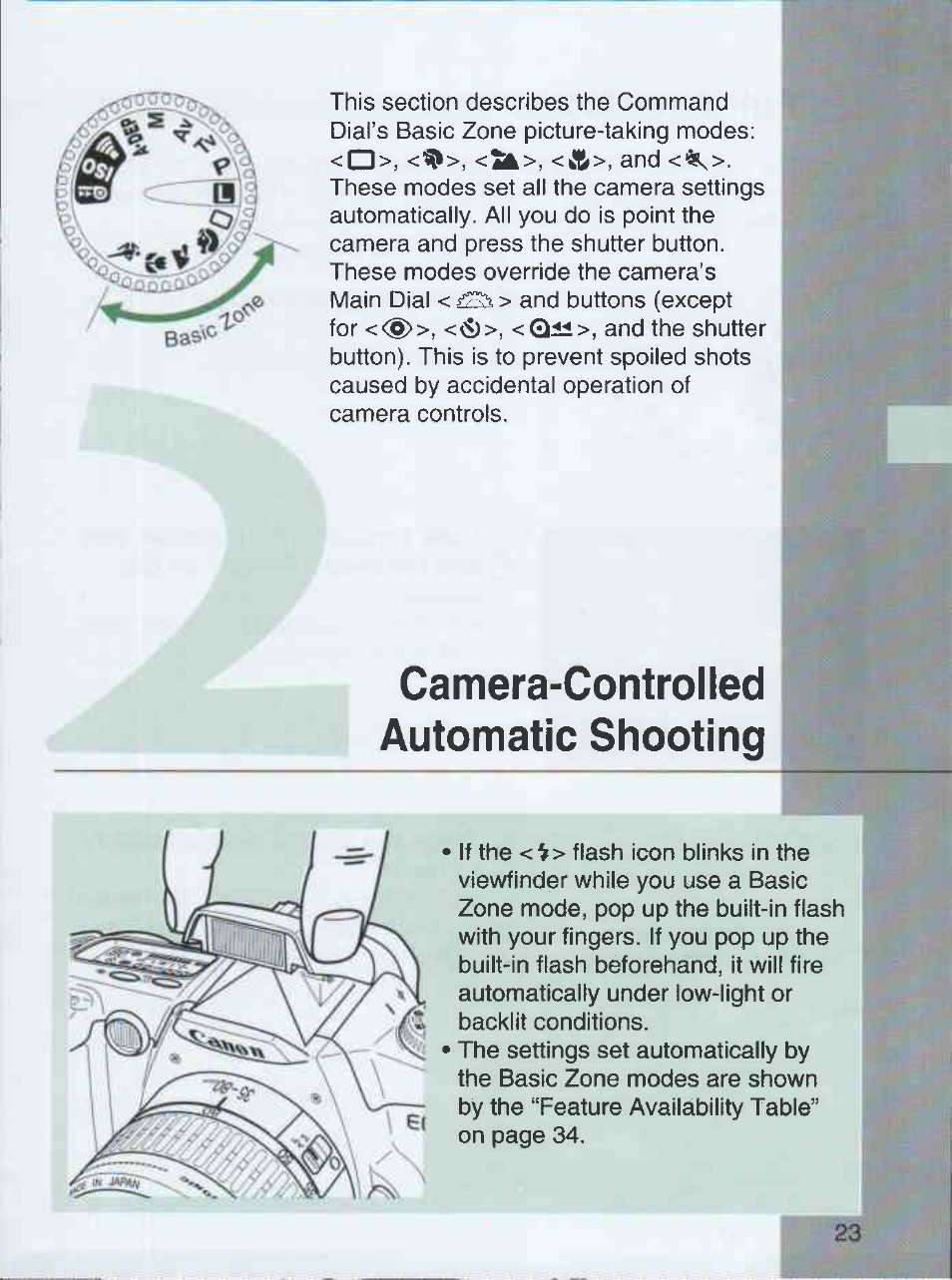 Camera-controlled automatic shooting | Canon EOS 3000 QD User Manual | Page 23 / 72