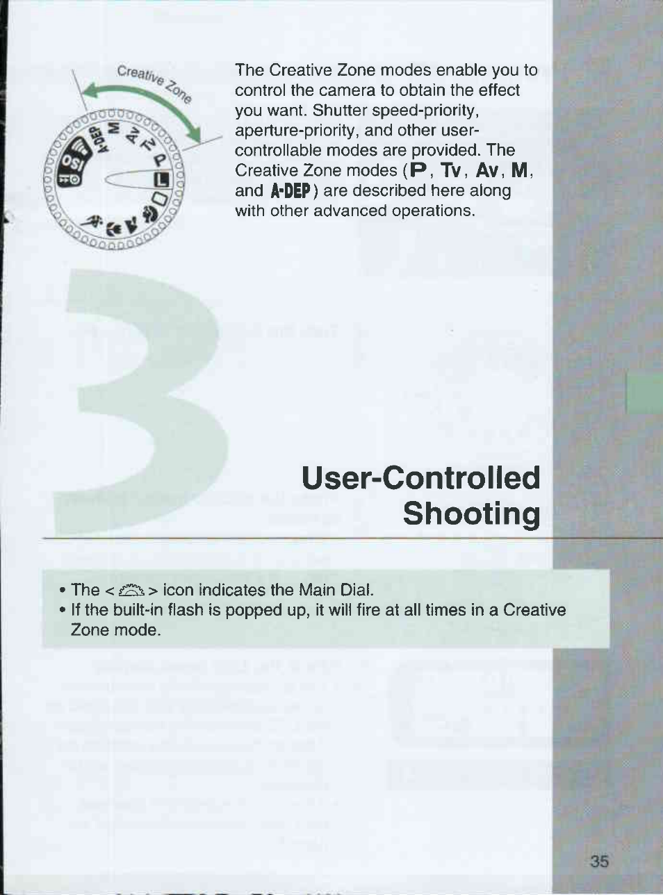 User-controlled shooting | Canon EOS 3000 QD User Manual | Page 35 / 72