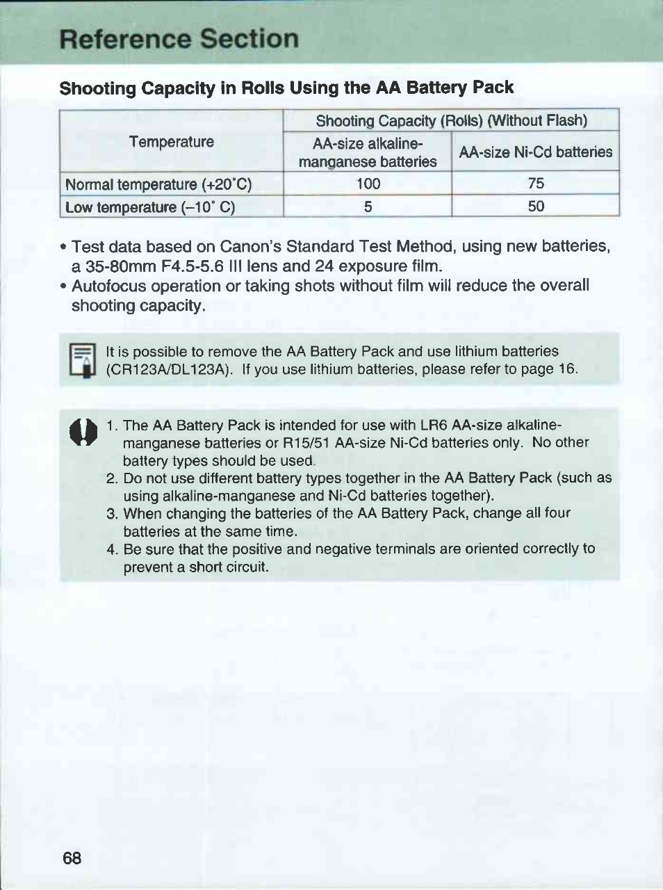 Canon EOS 3000 QD User Manual | Page 68 / 72
