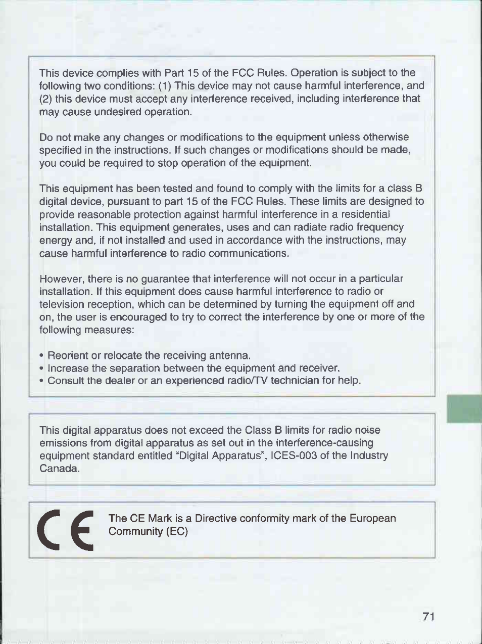 Canon EOS 3000 QD User Manual | Page 71 / 72