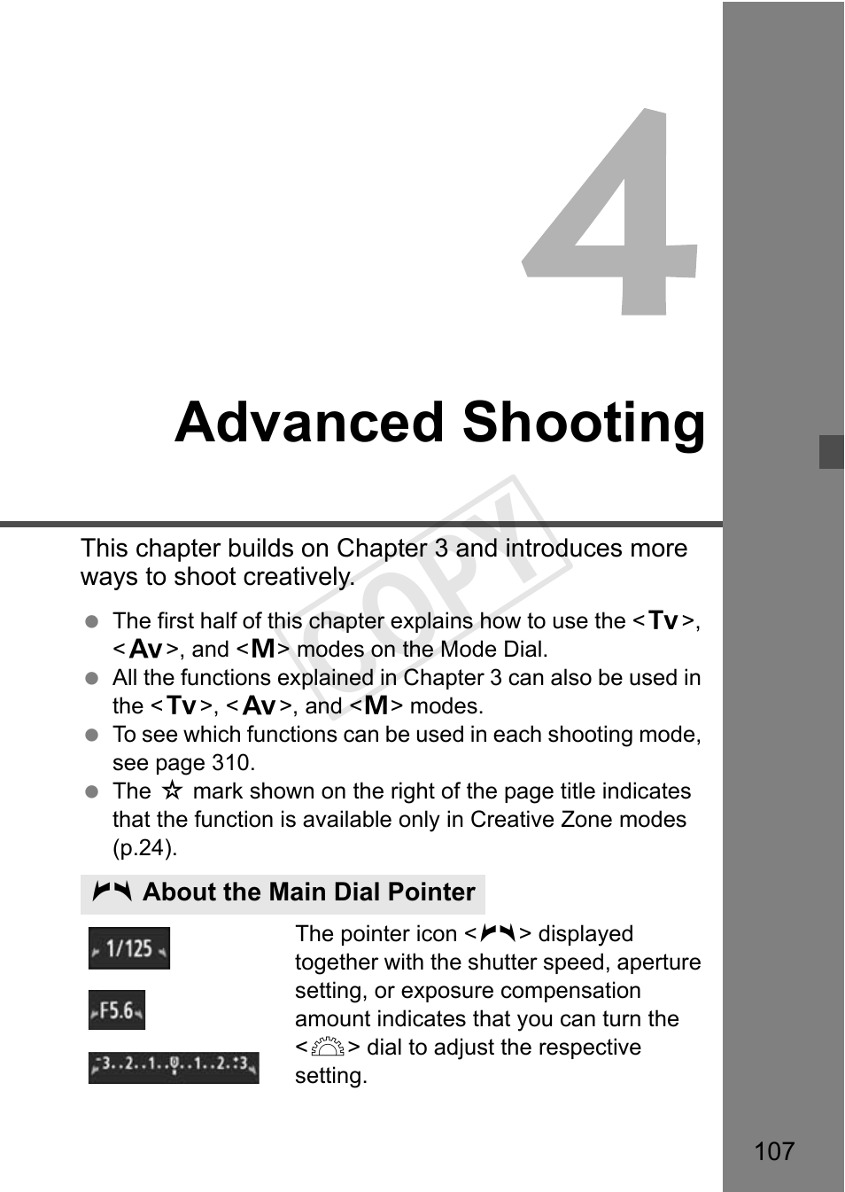 Cop y, Advanced shooting | Canon 650D User Manual | Page 107 / 372