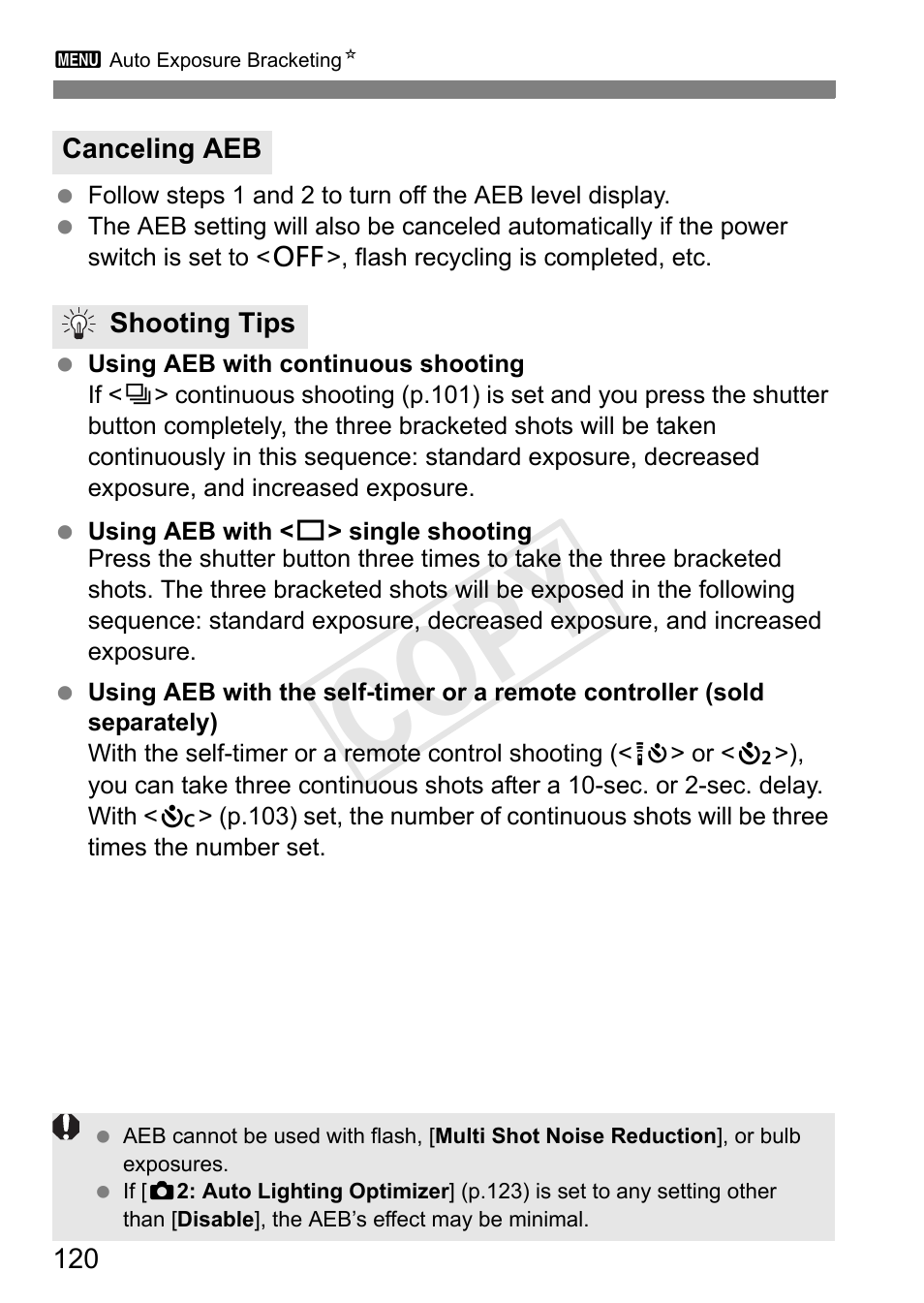 Cop y | Canon 650D User Manual | Page 120 / 372