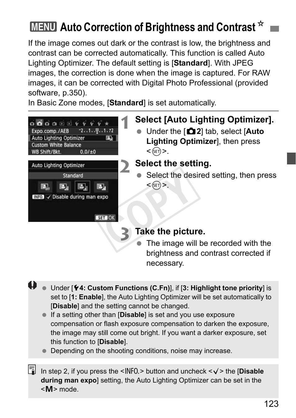 Cop y | Canon 650D User Manual | Page 123 / 372