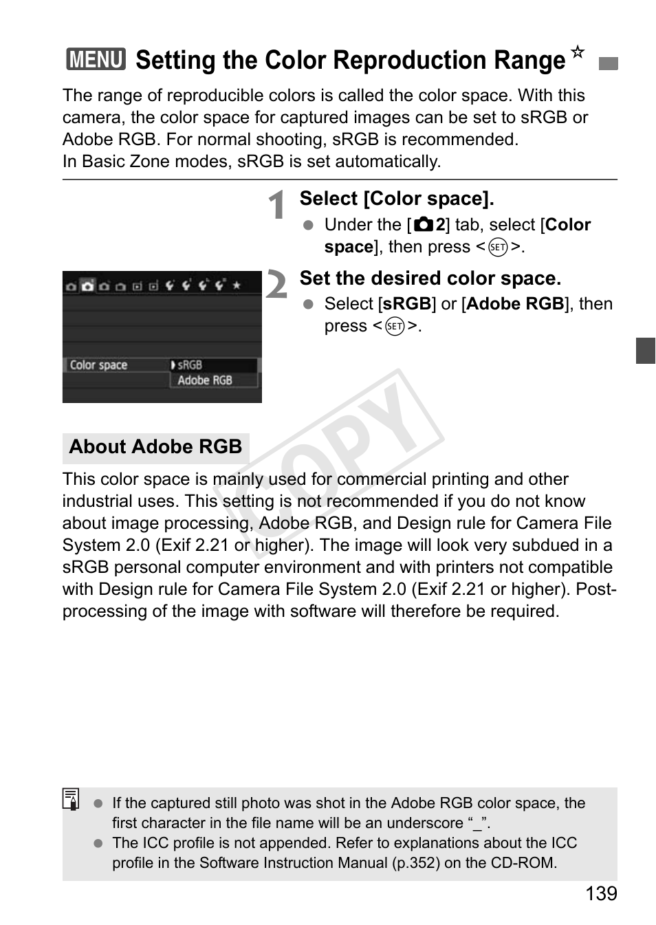 Cop y | Canon 650D User Manual | Page 139 / 372