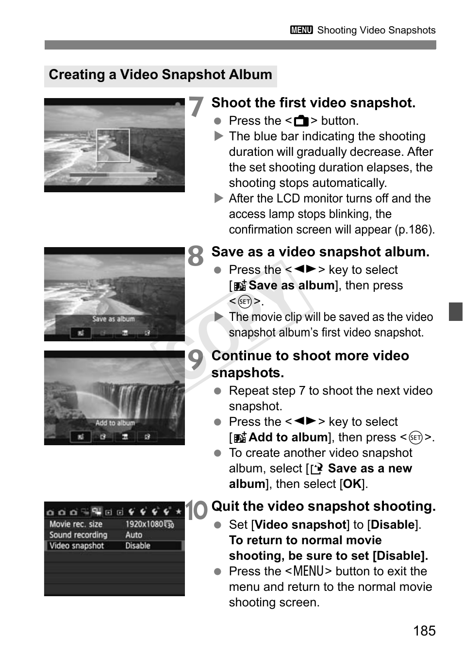Cop y | Canon 650D User Manual | Page 185 / 372