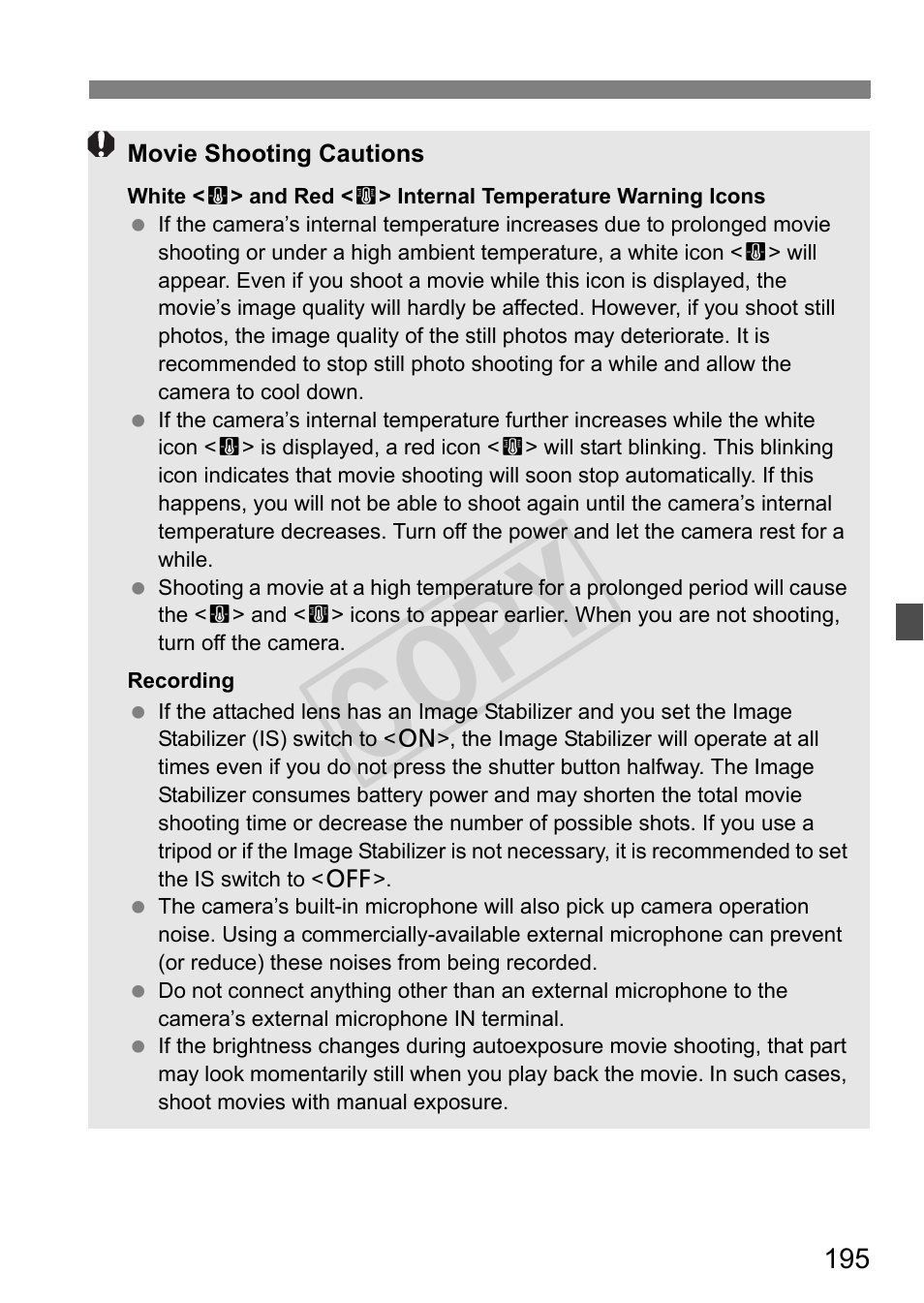 Cop y | Canon 650D User Manual | Page 195 / 372