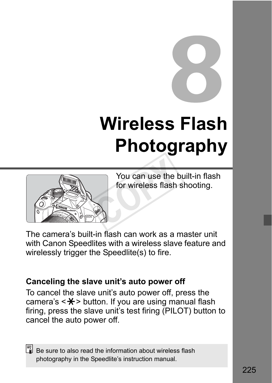 Cop y, Wireless flash photography | Canon 650D User Manual | Page 225 / 372