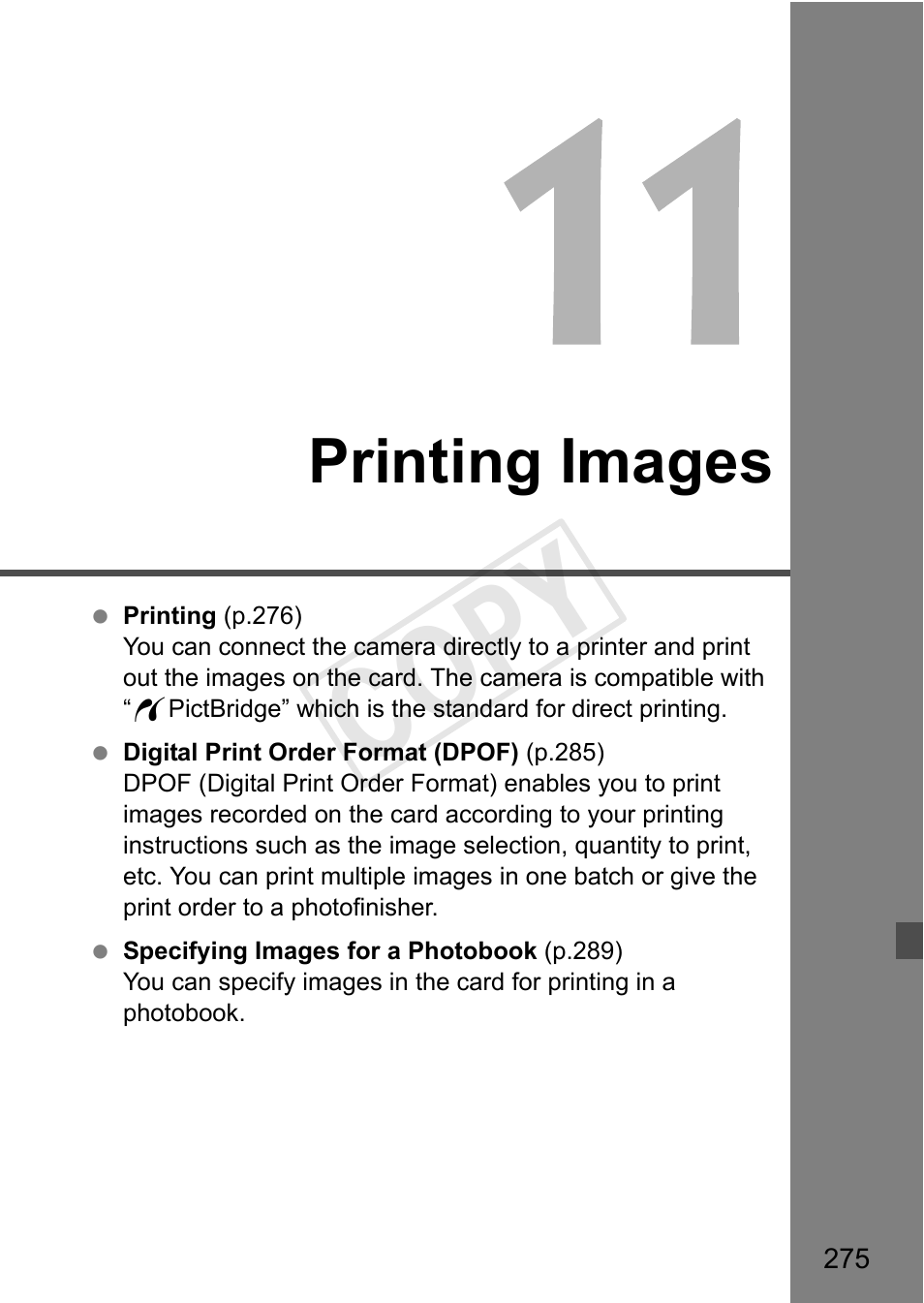 Cop y, Printing images | Canon 650D User Manual | Page 275 / 372