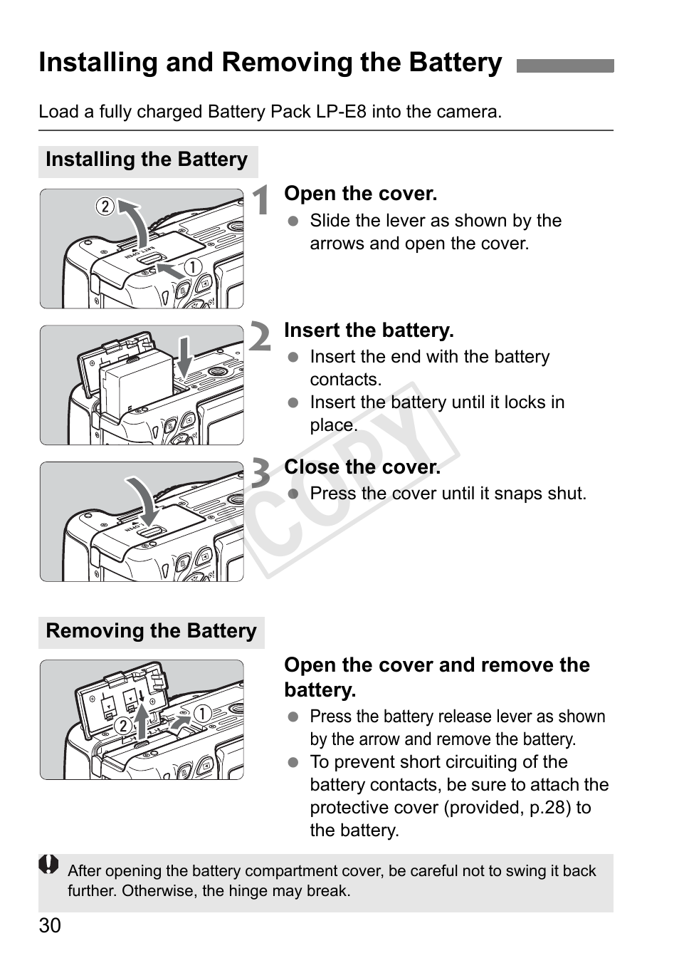 Cop y | Canon 650D User Manual | Page 30 / 372