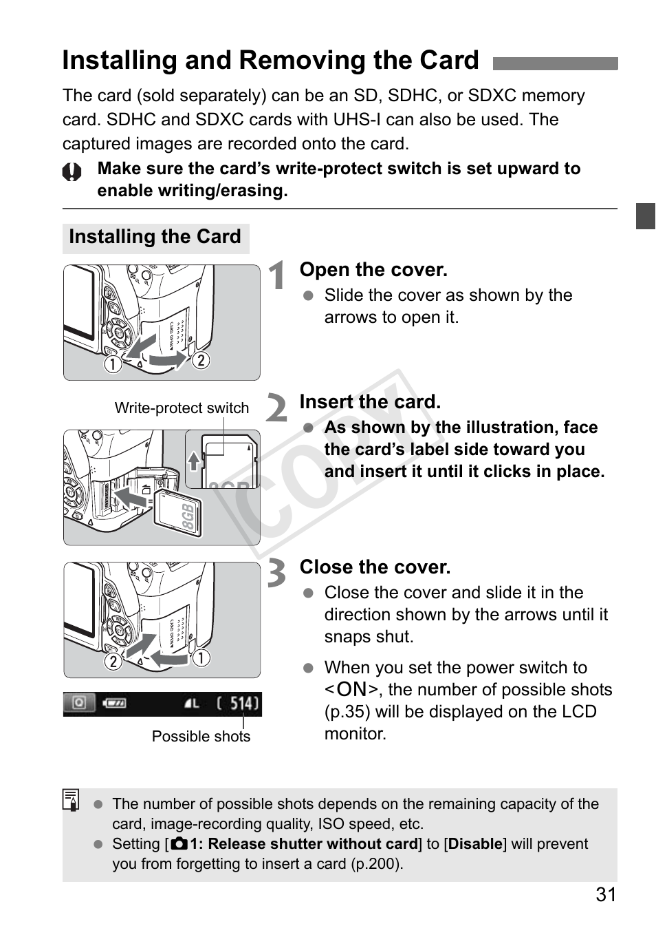 Cop y | Canon 650D User Manual | Page 31 / 372