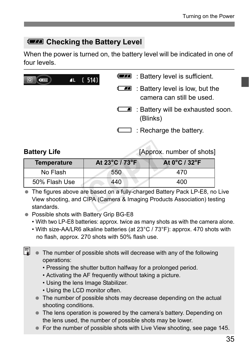 Cop y | Canon 650D User Manual | Page 35 / 372