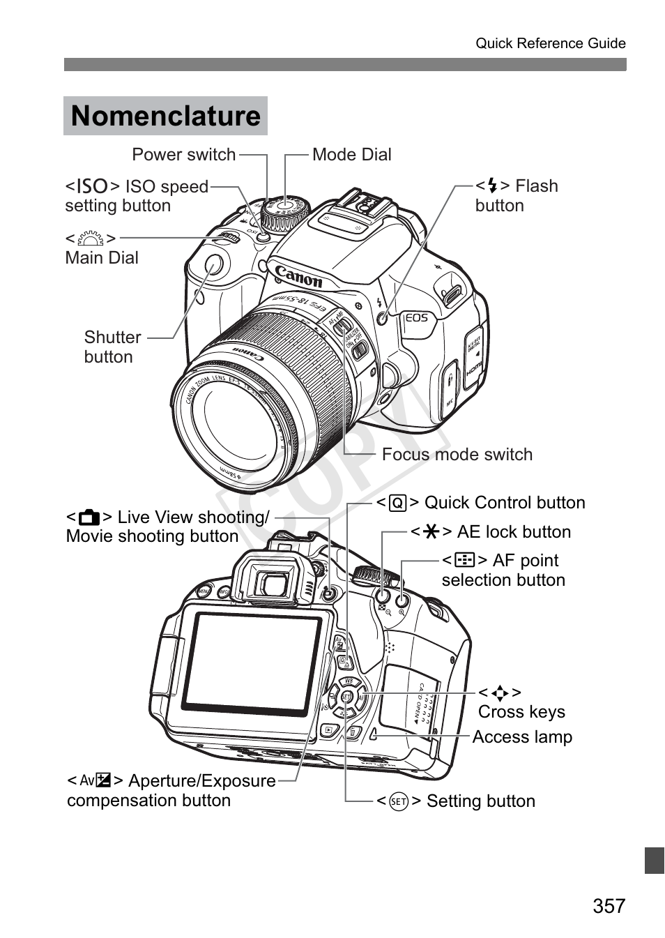 Cop y, Nomenclature | Canon 650D User Manual | Page 357 / 372