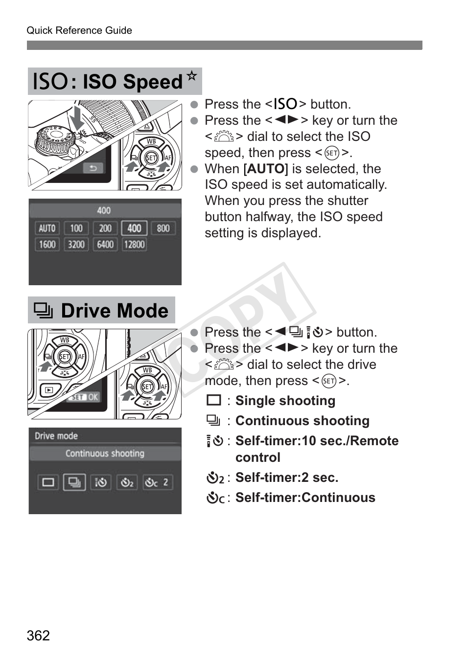 Cop y, I : iso speed n, Drive mode | Canon 650D User Manual | Page 362 / 372