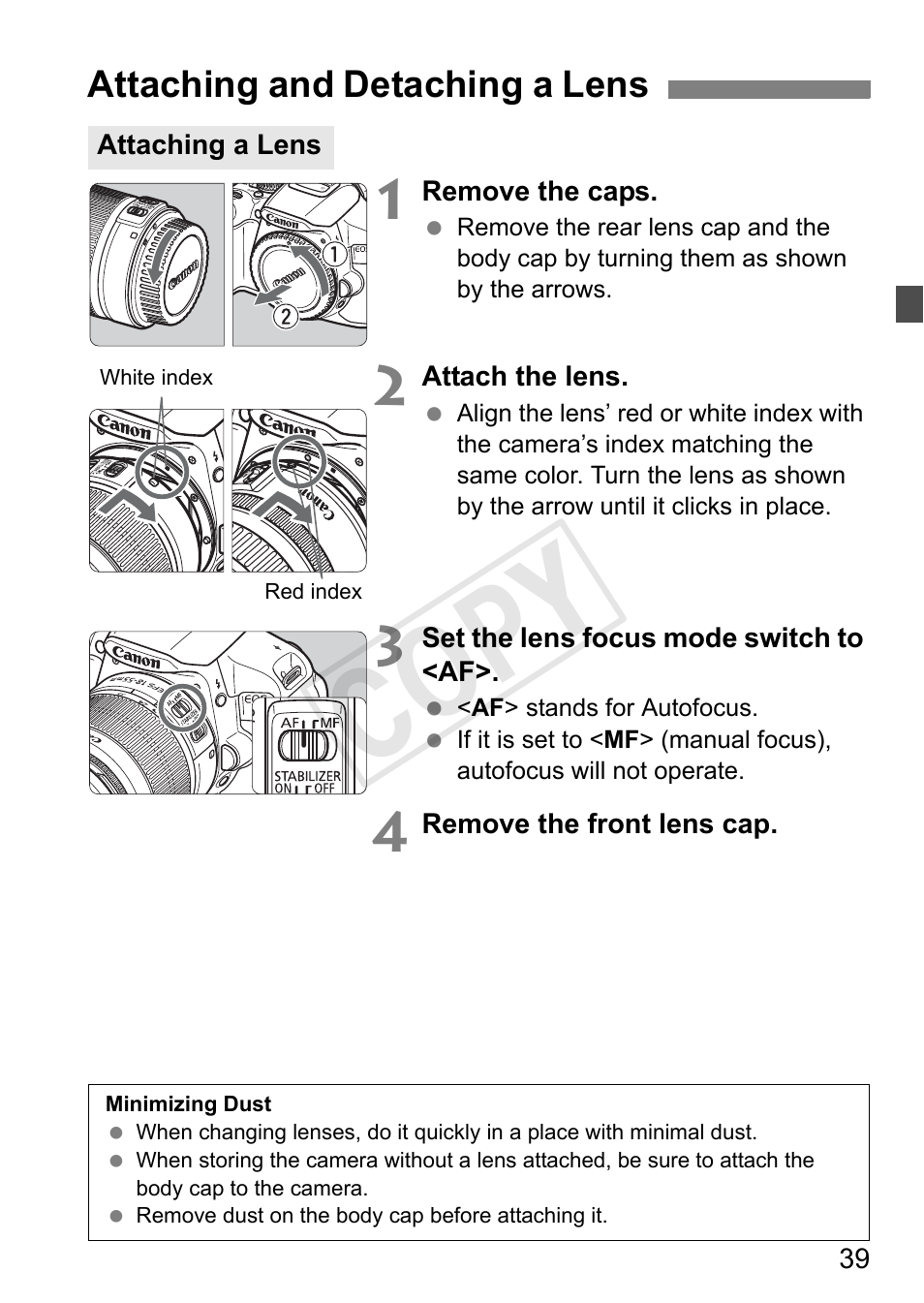 Cop y | Canon 650D User Manual | Page 39 / 372