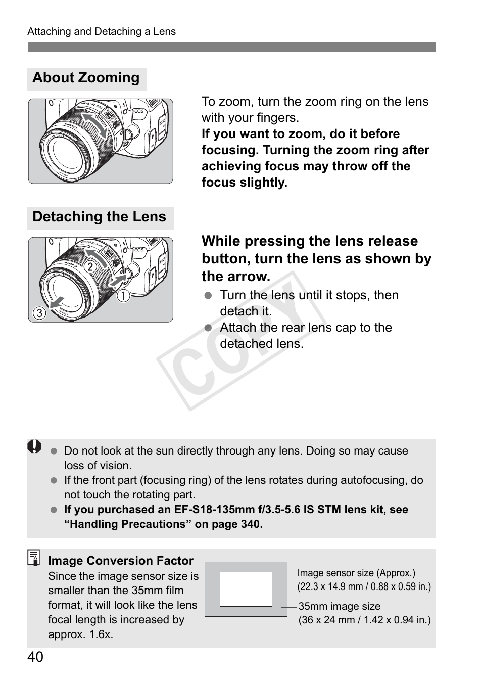 Cop y | Canon 650D User Manual | Page 40 / 372