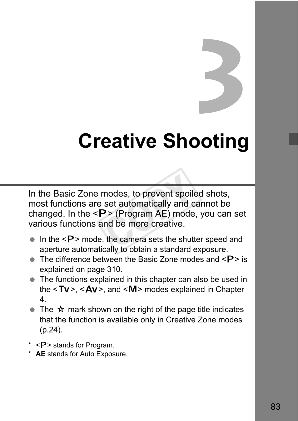 Cop y, Creative shooting | Canon 650D User Manual | Page 83 / 372