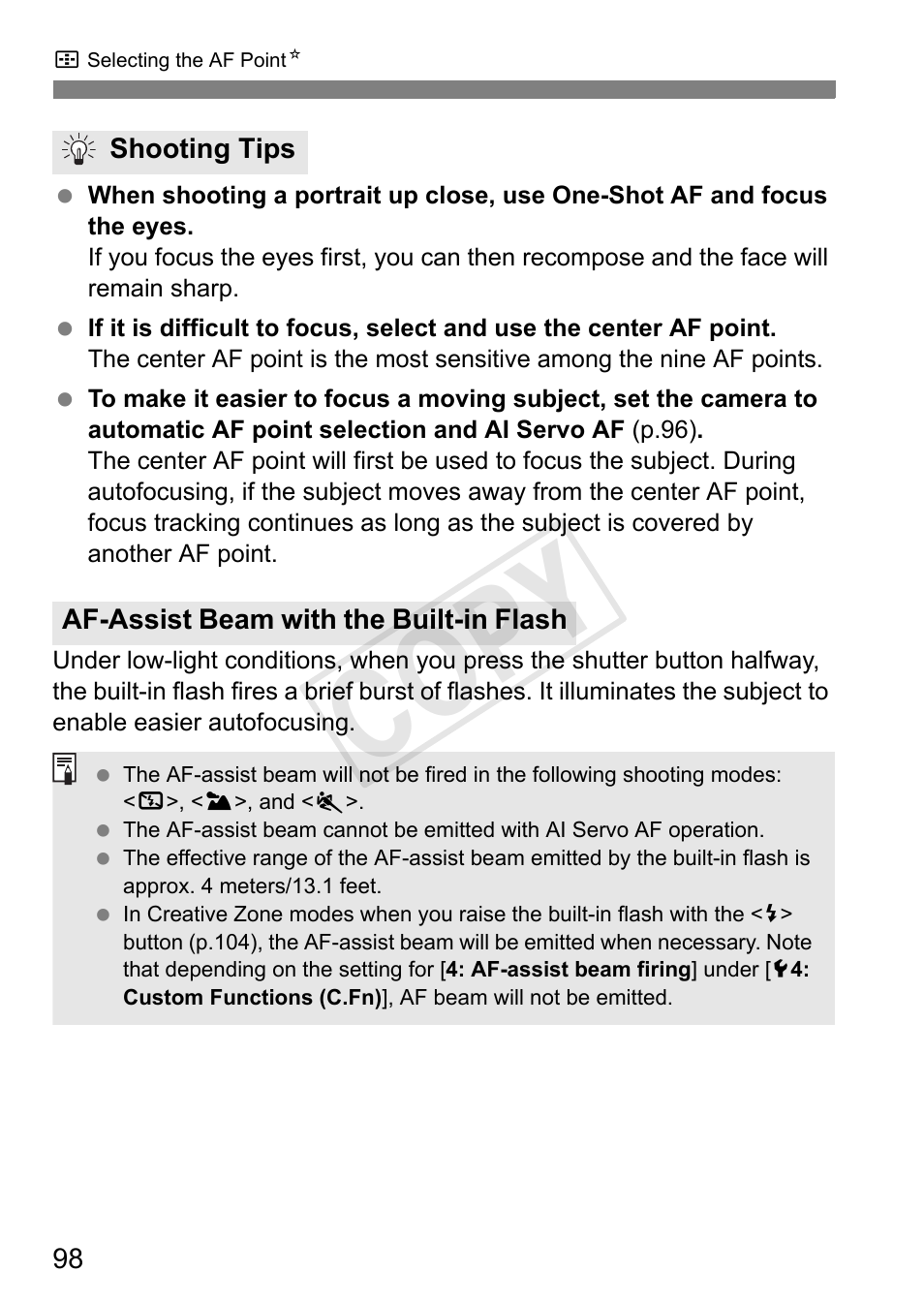 Cop y | Canon 650D User Manual | Page 98 / 372