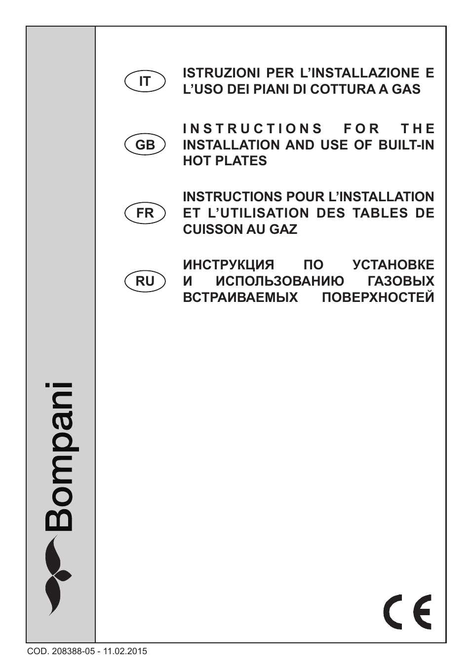 Bompani BO293MQ/N User Manual | 28 pages