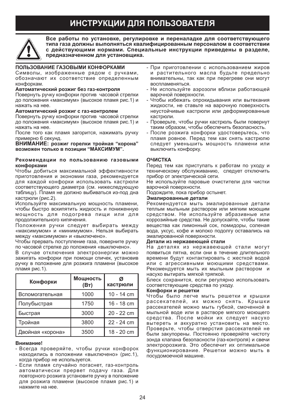 Инструкции для пользователя | Bompani BO293MQ/N User Manual | Page 24 / 28