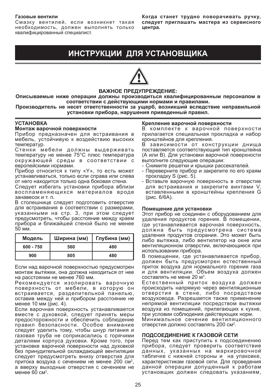 Инструкции для установщика | Bompani BO293MQ/N User Manual | Page 25 / 28