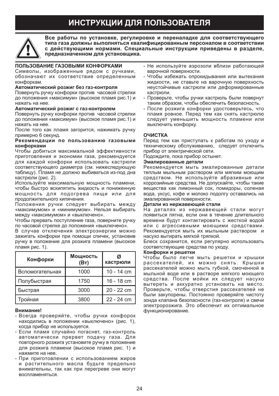 Инструкции для пользователя | Bompani BO294MB/N User Manual | Page 24 / 28